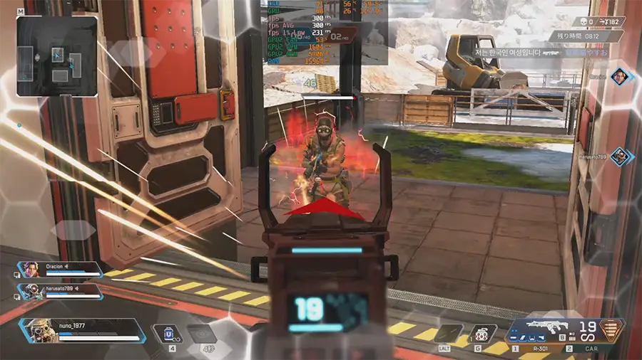 Apex 至近距離の打ち合いでも300fps