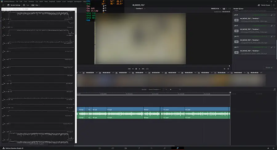 DaVinci Resolve CPUレンダリング