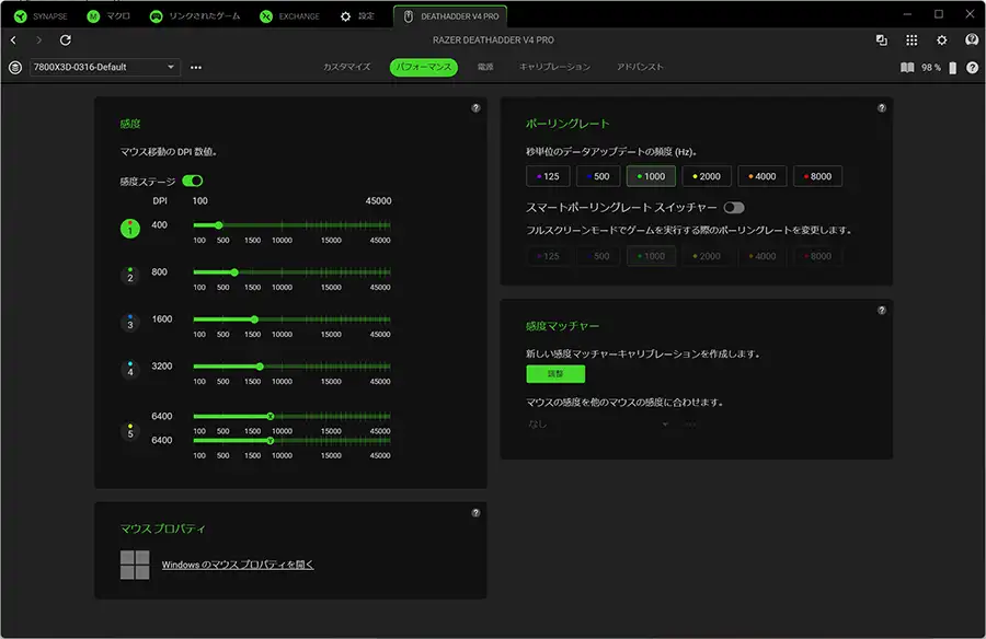 Razer Synapse パフォーマンス