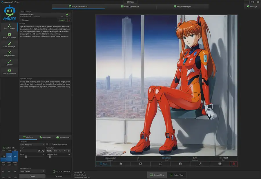 AmuseでAI画像生成テスト