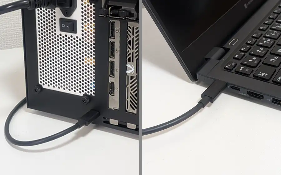 Razer Core X V2とPCの接続
