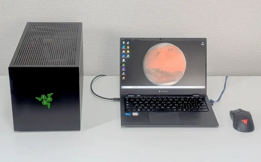 Razer Core X V2とPCを接続したところ