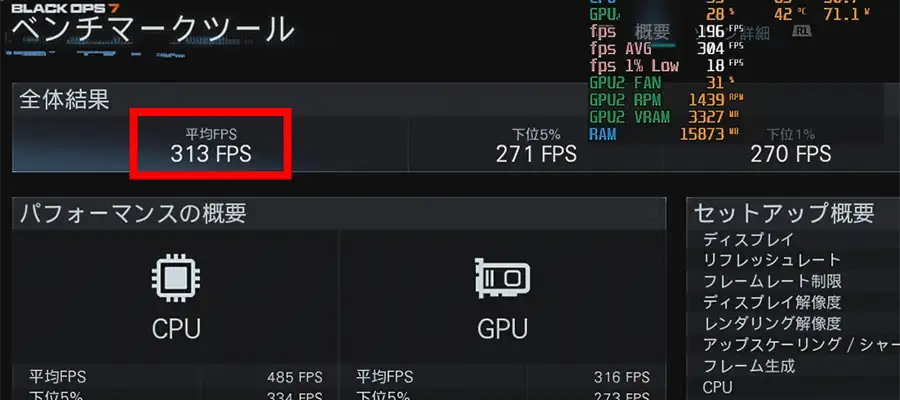 Cod BO7 7800X3DとRTX 5070 Ti ベンチマーク結果