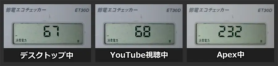 NEXTGEAR 消費電力