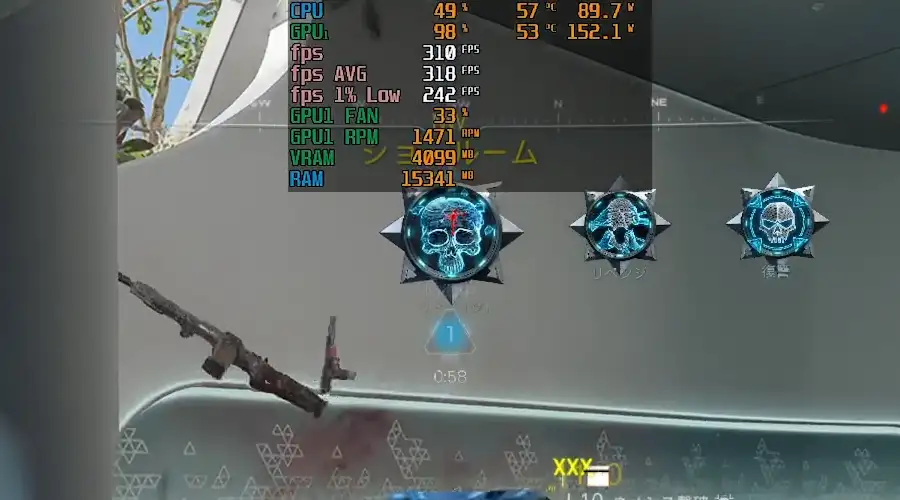 9800X3DとRTX5070TiでCod:BO7をプレイ中