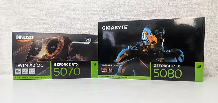 RTX5070 RTX5080 パッケージ