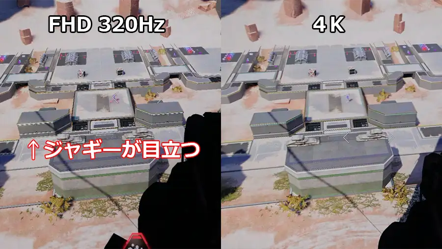 M27P6S 4KとFHDの画質比較